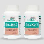 LifeTree D3 + K2-7 Supplement Supports Stronger Immunity, Bone strength, Heart Health 120 Capsule for Men and Women