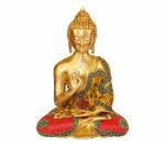Kartique Brass Gautam Buddha in Blessing Posture Showpiee 10 Inch