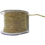 SADHUSADHYA Metal Stone Chain Lace for Jewellery Making, Gold White (5 MTR)