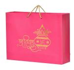 PPJ - PAPER CARRY BAG, 16 Inch X 12 Inch X 4 Inch (FOIL PRINTED) for DIWALI/FUNCTION/WEEDING/BIRTHDAY/CHRISTMAS/RETURN GIFTS (Pack of 10)