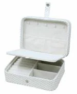 atorakushon PU Leather 3 Slot Jewellery Makeup Storage Box Travelling Vanity kit Jhumka Earrings Necklace Pouch Wardrobe Organizer for Woman Wedding Engagement Birthday Anniversary Gift Cream