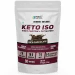 Keto Isolate Whey Protein With MCT | 30 Servings | Low Carb | Leucine equivalent as in 25 grams of protein | Digestive Enzymes | 1:1 Calorific Ratio of Protein to Fats (910g, Rich Chocolate)