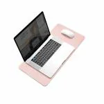 Leeonz Leather Desk Pad Protector,Mouse Pad,Office Desk Mat,Non-Slip PU Leather Desk Blotter,Laptop Desk Pad,Waterproof Desk Writing Pad for Office and Home(Pink,60x30cm)