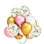 Grand Shop Golden, Pink, Transparent Rubber Latex Balloons