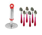 Blue Wonder Stainless Steel Potato Potato Masher With Stainless Steel Handle Spoon and Multicolour, Pack of 2