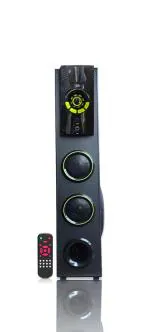 Mintronics Mi-Boom Single Bluetooth 55W Tower Speaker System 24 Inch Height 5.25 Subwoofer Aux Usb Support With Remote Control, Black