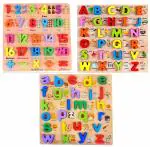 Globular ABC, 123, Numbers, Alphabet 3 in 1 Wooden Slat Assembly Shape Colorful Creative Learning Educational Unbreakable Toy Set Building Block Smart Toy
