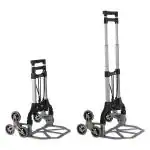 Corvids Stairs Climbing Aluminium Hand Truck | 2-Year Warranty | Portable Strong Dolly Cart with Foldable Wheels, Extendable Handle and 75 KG Weight Capacity Ideal for Home, Office & Industrial Use