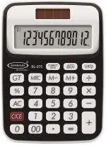 Bambalio 12 Digits Electronic Calculator | Model - BL-275 | 3 Years Warranty | Colour - Black