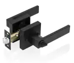 Plantex New Age Bathroom Door Locks/Key-Less Door Lock Set for Bedroom/Balcony/Office/Storeroom with Adjustable Latch - Reversible Design (Black Finish, 35mm to 45mm Door Range)