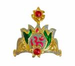 Real Seed Gold Brass Bal Krishna Crown Mukut (8x9.5cm)