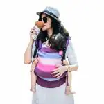 Anmol Baby Ergonomic Adjustable Baby Carrier Flexy - 100% Handwoven Cotton Newborn to Toddler Stages - 1 Day to 3 Years, 3-20kg (Rewa Purple)