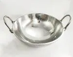 NAAYAGI - INDOLIUM / INDALIUM KADAI FOR COOKING, FRYING / Daily use kadai -- Big - 12 INCH ( Silver Grey Color)