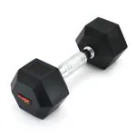 RUBX FITNESS Rubber Encased Solid Hex Dumbbell Single Piece (One Dumbbell Only) (5 KG SINGLE PIECE)
