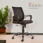 TwirlX by Mardi Furnitures Medium Back Black Office Chair / Revolving Chair / Study Chair / Computer Chair