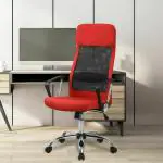 SAVYA HOME Zenith Ergonomic High Back Chair for Home, Office, Study Table with Recline|Height Adjustable Cushion seat with headrest (Grey) (Red)
