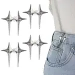 SANNIDHI 4/8 Pairs Adjustable Waist Buckle For Pants, Instant Jeans Button Pins Pant Waist Tightener Adjuster Detachable Pin Buttons For Loose Jeans, Skirts