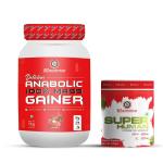 B2 Nutrition Strawberry Delicious Anabolic 100 Percent Mass Gainer 1 kg with Pre Workout Mango