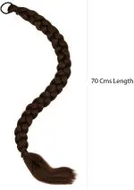 Cosmic Women and Girls Black Synthetic Fiber Classicle Artificial Long Choti Hair Extension (Pack of 1)