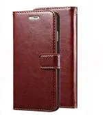 Mbcase Xiaomi Redmi Y3 Brown Artificial Leather Shock Proof Flip Cover