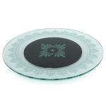 Appeasy Floral Toughened Glass Revolving Tray Table Top 21 inch (SRI-7)