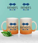 AKP SUBLIMATION Happy Father's Day Froasted Orange Glass Mug (325 ml)