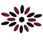 Comet Busters Handcrafted Maroon and Black Oval Velvet Bindis (BIN1876) (11 mm) Pack of 1