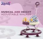 Funky Kids Winnie Baby Musical Activity Hight Adjustable Walker With Parent Rod Maroon