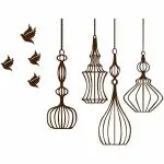 Wallzone Multicolor Pvc, Vinyl Bird Cage Large Wallsticker, 90 X 70 Cm