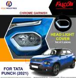 FALCON CAR HEAD LIGHT COVER CHROME FOR TATA PUNCH