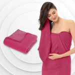 Sassoon Caldezonia Ultra Soft Microfiber 1 Piece Bath Towel 450 GSM (60X120 cm) Coral Pink