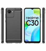 Fastship Silicone Rubber Hybrid Case Case Back Cover for Realme RMX3690 / Realme_C30s - Black