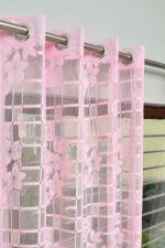 CROOX Floral Design Semi Transparent Premium Multicolour Polyester Net Curtain 4 x 7 ft