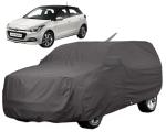 Auto Hub Car Body Cover Compatible for Hyundai Elite i20 with Mirror Pocket and Antenna Pocket, Water Resistant, Elastic Bottom, Triple Stitched, 2X2 Grey Matty