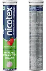 Cipla Nicotex Lung Health Vitamin C Effervescent Tablets Strawberry Flavoured (15 Tablets)
