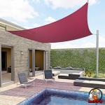 HIPPO PE 90% Sun Blockage Rectangle Shade Sail Sun & UV Protection Burgundy