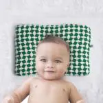Kradyl Kroft Baby Head Shaping Pillow with 100% Cotton Removable Cover | Applr Biogen Foam Construct | New Born Pillow for Flat Head Prevention (Ezmarald)