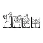 LaxzorInc IRON LASER CUT WALL ART MULTIPLE CACKTUS SET OF 4
