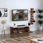 Anikaa Asher Engineered Wood TV Unit/ TV Stand/ TV Cabinet/ TV Entertainment Unit (Walnut/White) (Ideal for 60 Inch)(D.I.Y)