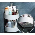 MorivaHomes Multipurpose Wall Mount Bathroom Corner Shelf and Rack for Home and Kitchen. Adhesive Sticker Support Without Drilling. (2 Bathroom Corner)