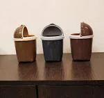 CSM Multicolor Plastic Dustbin, 13 x 10 x 22 cm (Pack of 3)