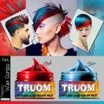 TRUOM STYLING TEMPORARY COLOR HAIR WAX (DEVIL RED & SEA BLUE)