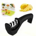 MOBONE 3 Stage Professional Knife Sharpener, Kitchen Manual Stainless Steel Knife Sharpener Helps Repair, Restore and Polish Blades for Straight and Serrated Knives - Black