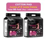 Cailin Care Leakage, Rashes & Odour free Cotton Maxi Sanitary Pads (Total 80 Pads | XXXL | 320mm)