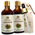 Puroelite Premium Cold Pressed Hemp Seed Oil,100% Pure & Natural for Face, Hair, Beard growth, Glass bottle with dropper, 100 ml+100 ml (Pack of 2)