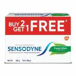 Sensodyne Toothpaste Fresh Mint Combo pack, Sensitive tooth paste for daily sensitivity protection, 450 gm multi-pack (150 gm - Buy 2 Get 1 free)