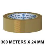 VCR Self Adhesive Brown Cello Tape - 300 Meters in Length - 24mm / 1