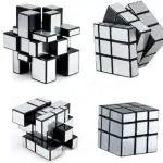 Toy Cloud 3x3 Silver Mirror Magic Cube High Speed Sticker less Brainteaser Stress buster Cube