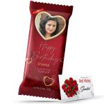 KATHA CHOCOLATES Happy Birthday Red Personalized Gifts Customized with Name Photo Message Perfect Present for Birthday Janamdin Uphaar for loved ones Mother Father Wife Husband Boyfriend Girlfriend Daughter Son