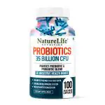 Nature Life Nutrition Probiotics 35 Billion CFU 16 Strains with Prebiotics|100 Veg Capsules| Digestion, Gut Health & Immunity | For Men & Women
